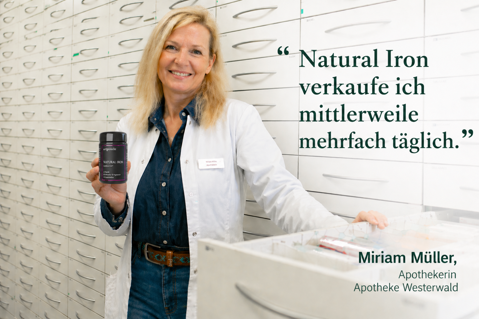 Petra M., Apothekerin – empfiehlt Natural Iron in der Beratung